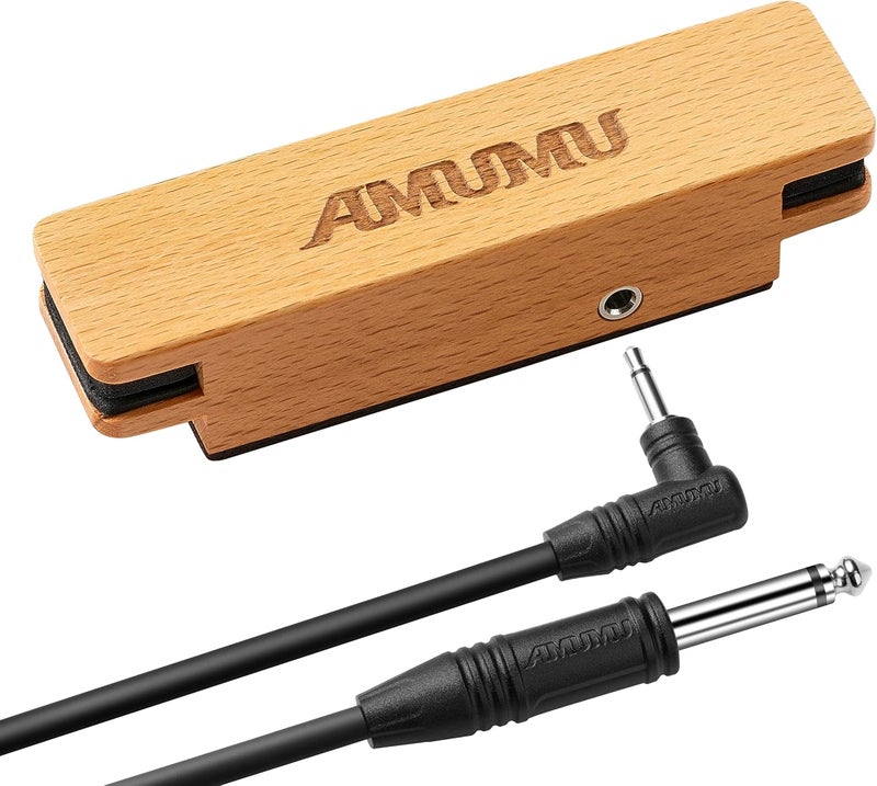 Amumu SP30 Woody Magnetic Soundhole Pickup with Rare Earth Neodymium Magnet for Steel String Acoustic Guitars – Single Coil, Passive, Battery-Free, Clear & Balanced Acoustic Tone - Image 1